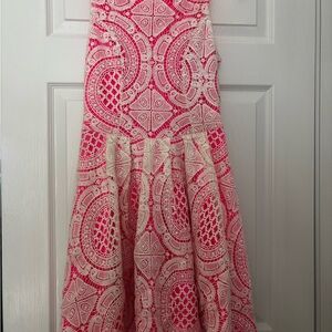 Hot pink and white Lace homecoming cocktail social Dress